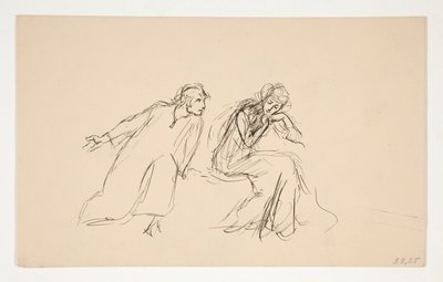 Angelo en Isabella (studie) - Act II, Scene IV, Maat voor Maat door Edwin Austin Abbey