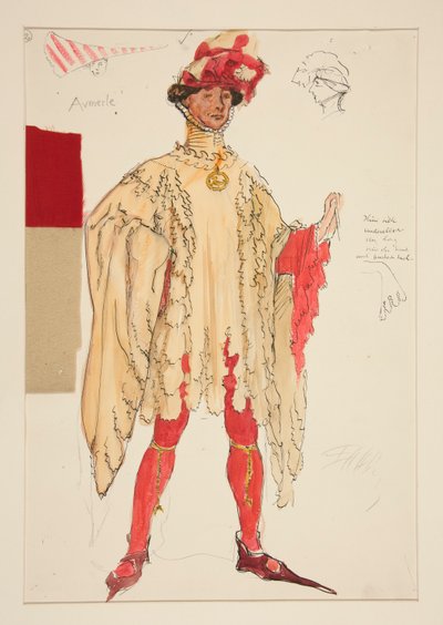 Aumerle, kostuumschets voor Henry Irving door Edwin Austin Abbey