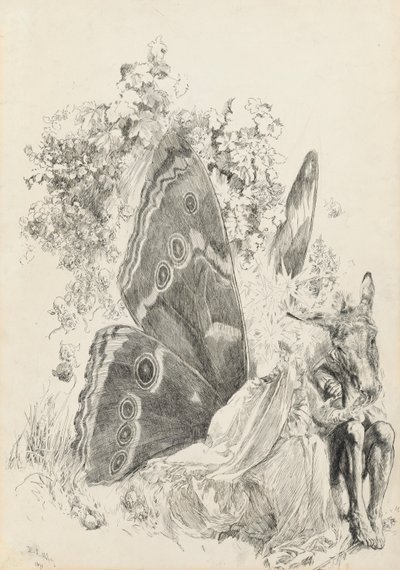 Bottom & Titania, illustratie voor Een Midzomernachtsdroom door Edwin Austin Abbey