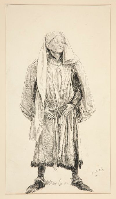 Boyet - Act V, Scene II, Liefde door Edwin Austin Abbey
