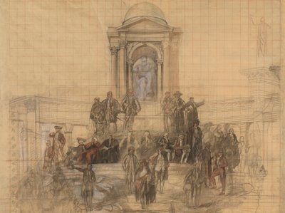 Cartoon voor door Edwin Austin Abbey