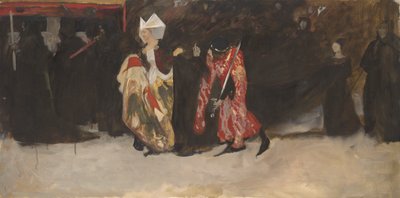 Compositorische studie, voor Richard, Hertog van Gloucester, en Lady Anne door Edwin Austin Abbey