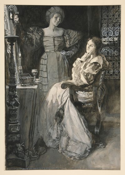 Desdemona en Emilia - Act IV, Scene III, Othello door Edwin Austin Abbey