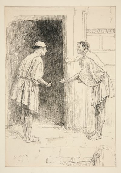 Dromio van Efeze door Edwin Austin Abbey