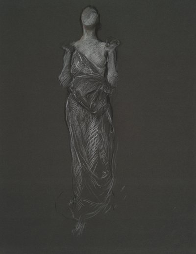 Vroege figuurstudie voor door Edwin Austin Abbey