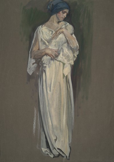 Vroege studie voor door Edwin Austin Abbey