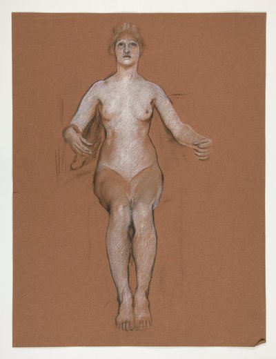 Vroege studie voor figuur van Genius van de Staat door Edwin Austin Abbey