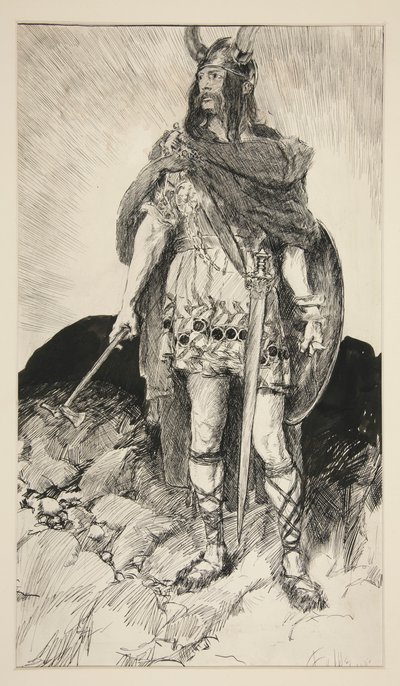 Edgar Bewapend - Act V, Scene III, King Lear door Edwin Austin Abbey