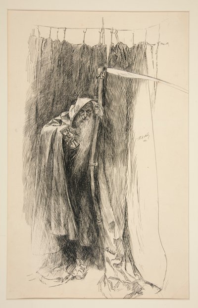 Enter Time, als koor - Act IV, Scene I, De Winter door Edwin Austin Abbey