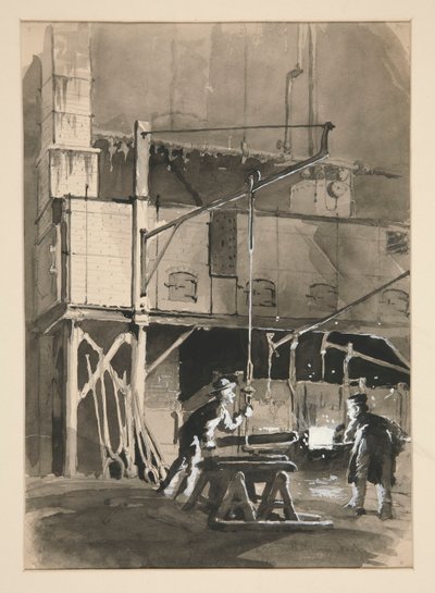 Fabrieksstudie: Oven voor het smelten van ijzer door Edwin Austin Abbey