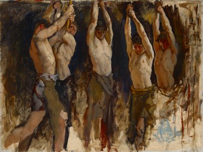 Figurenstudie, voor De Geest van Vulcan, Genius van de IJzer- en Staalwerkers, Rotunda, Pennsylvania State Capitol, Harrisburg door Edwin Austin Abbey