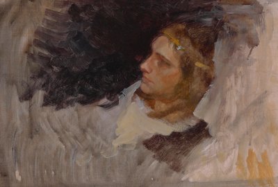 Figurenstudie van Hamlet, voor De Toneelscène, Hamlet, Act III, Scene II door Edwin Austin Abbey