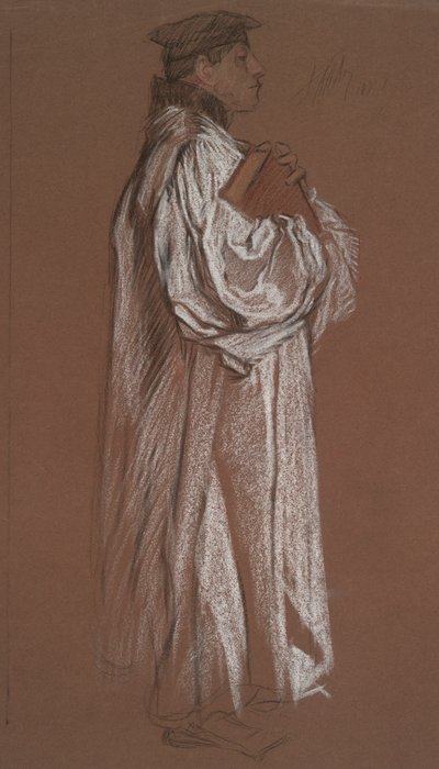 Figuur voor het proces van Catherine door Edwin Austin Abbey