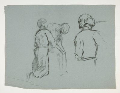 Figurenstudies voor de ridderslag van Sir Galahad, uit De zoektocht naar de Heilige Graal (een serie van vijftien schilderijen voor de Boston Public Library, voltooid in 1901) door Edwin Austin Abbey