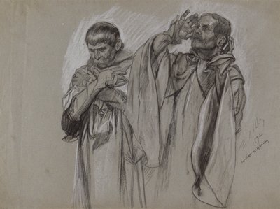 Figurenstudie voor door Edwin Austin Abbey