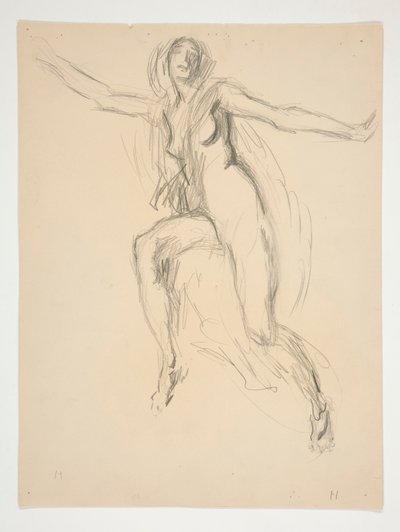 Figuurstudie voor door Edwin Austin Abbey