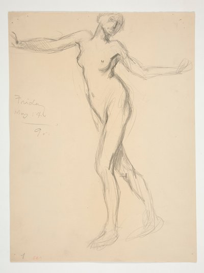 Figurenstudie voor door Edwin Austin Abbey