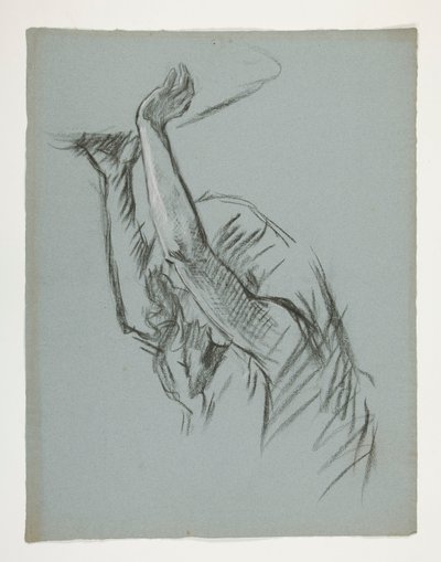Figurenstudie voor Kasteel van de Graal, uit De Zoektocht naar de Heilige Graal (een serie van 15 schilderijen voor de Boston Openbare Bibliotheek, voltooid in 1901) door Edwin Austin Abbey