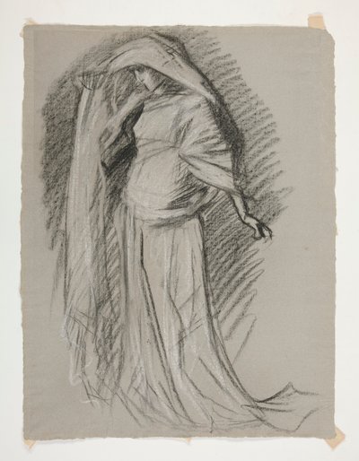 Figuurstudie voor Kasteel van de Maagden, uit De zoektocht naar de Heilige Graal (een serie van vijftien schilderijen voor de Boston Public Library, voltooid in 1901) door Edwin Austin Abbey