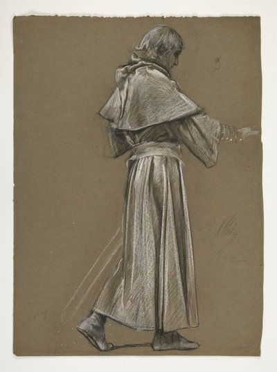 Figurenstudie voor Koning Arthur door Edwin Austin Abbey