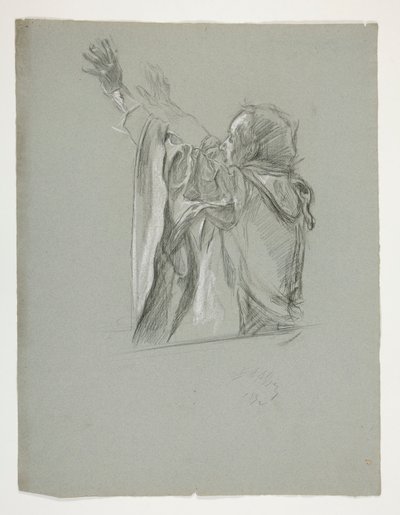 Figurenstudie voor Koning Arthur door Edwin Austin Abbey
