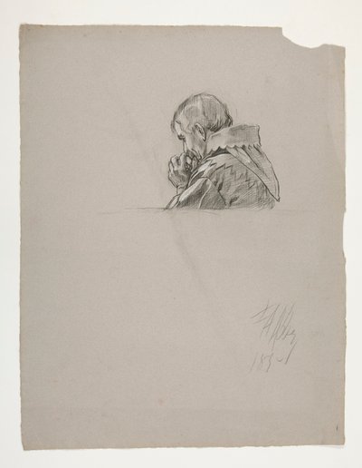Figuurstudie voor Koning Arthur door Edwin Austin Abbey