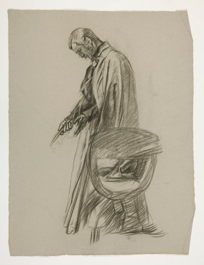 Figurenstudie voor Koning Arthur door Edwin Austin Abbey