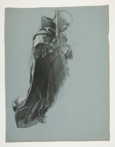 Figurenstudie voor Het Vertrek, uit De Zoektocht naar de Heilige Graal (een serie van vijftien schilderijen voor de Boston Public Library, voltooid in 1901) door Edwin Austin Abbey