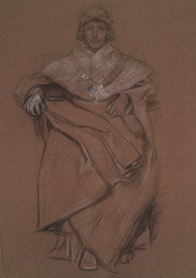 Figurenstudie voor de Royal Exchange door Edwin Austin Abbey