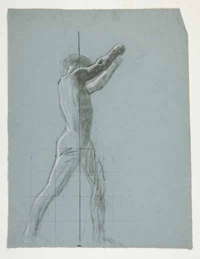 Figurenstudie voor De Geest van Vulcanus, Genius van de IJzer- en Staalwerkers, capitool rotunda, Harrisburg, Pennsylvania door Edwin Austin Abbey