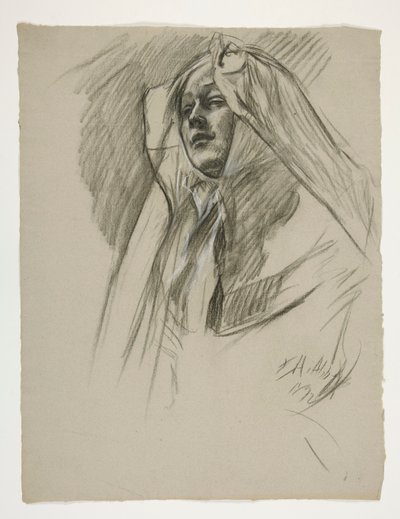 Figurenstudie voor de jeugd van Galahad, uit De zoektocht naar de Heilige Graal (serie van 15 schilderijen voor de Boston Public Library, voltooid in 1901) door Edwin Austin Abbey