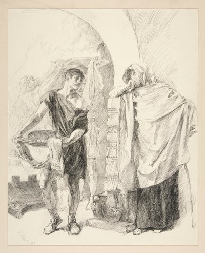 Eerste bediende door Edwin Austin Abbey