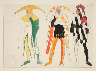 Dwazen, kostuumschets voor Henry Irving door Edwin Austin Abbey