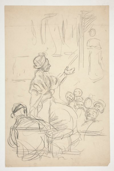 Groep figuren - (onbekende illustratie) door Edwin Austin Abbey