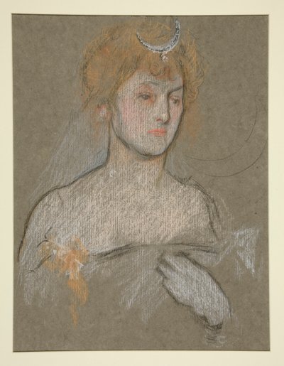 Hoofd en schouders van vrouw, Kroning van Edward VII portret door Edwin Austin Abbey