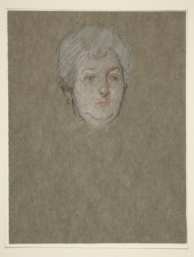 Hoofd van oudere vrouw voor Kroning van Edw. VII door Edwin Austin Abbey