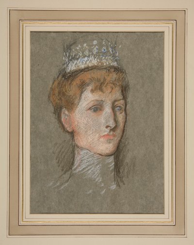 Hoofd van de Prinses van Wales (Koningin Mary) door Edwin Austin Abbey