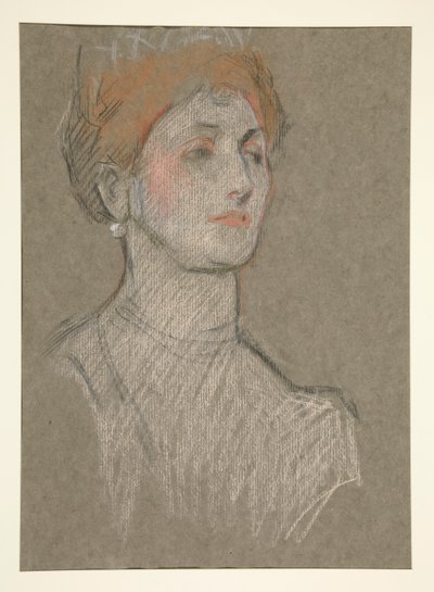 Hoofd van een vrouw, Kroning van Edward VII door Edwin Austin Abbey