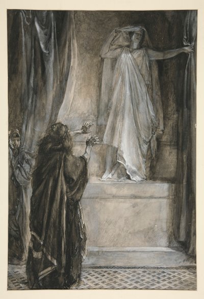 Hermione - Act V, Scene III, De Winter door Edwin Austin Abbey