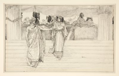 Hermione smeekt Polixenes - Acte I, Scène II, De Winter door Edwin Austin Abbey