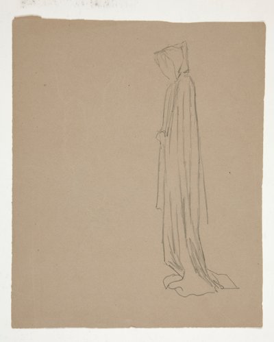 Gekapte figuur (recto); Studie van een mannelijke figuur (verso) door Edwin Austin Abbey