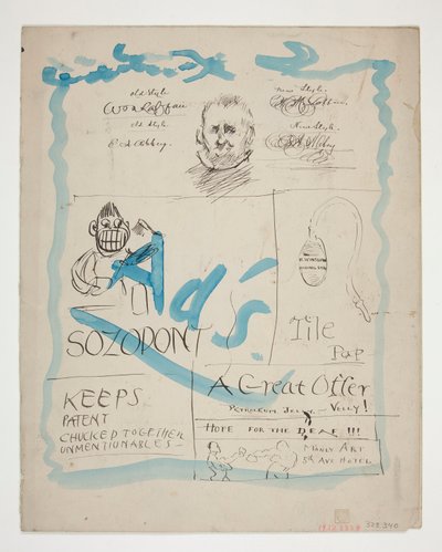 Illustratie voor The Tile Club krant? door Edwin Austin Abbey
