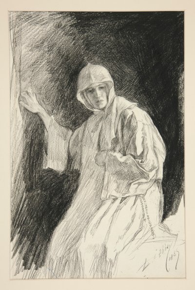 Isabella in het Klooster - Act I, Scene V, Maatregel voor Maatregel door Edwin Austin Abbey