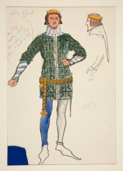 John of Gaunt, kostuumschets voor Henry Irving door Edwin Austin Abbey