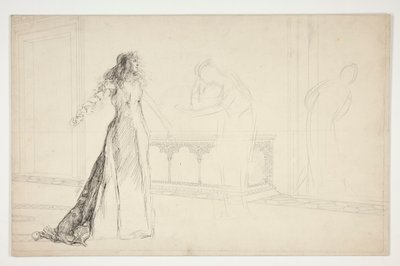 Juliet in de hal, uit Romeo en Juliet door Edwin Austin Abbey