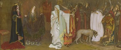 Koning Lear, Act I, Scene I, afscheid van Cordelia, 1898 door Edwin Austin Abbey