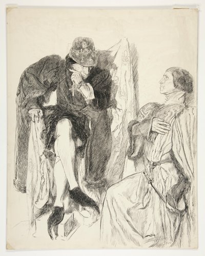 Koning Lodewijk XI - Act III, Scene III, Koning Hendrik VI (Deel III) door Edwin Austin Abbey