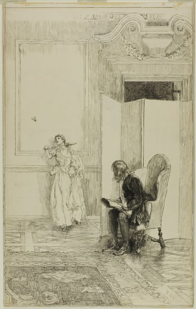 Nu kruiste het gezicht van een spiegel door Edwin Austin Abbey