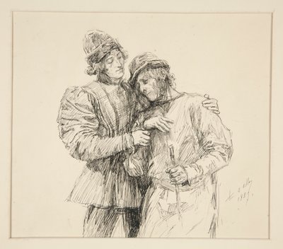 Orlando en Adam, illustratie voor Act II, Scene iv, As You Like It door Edwin Austin Abbey