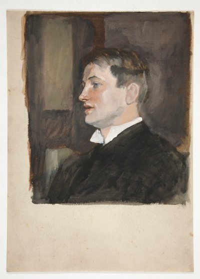 Portret van een jonge man (onbekende zitter) door Edwin Austin Abbey